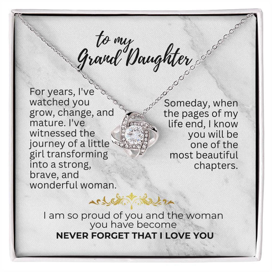 To Granddaughter - For years - Love Knot Necklace