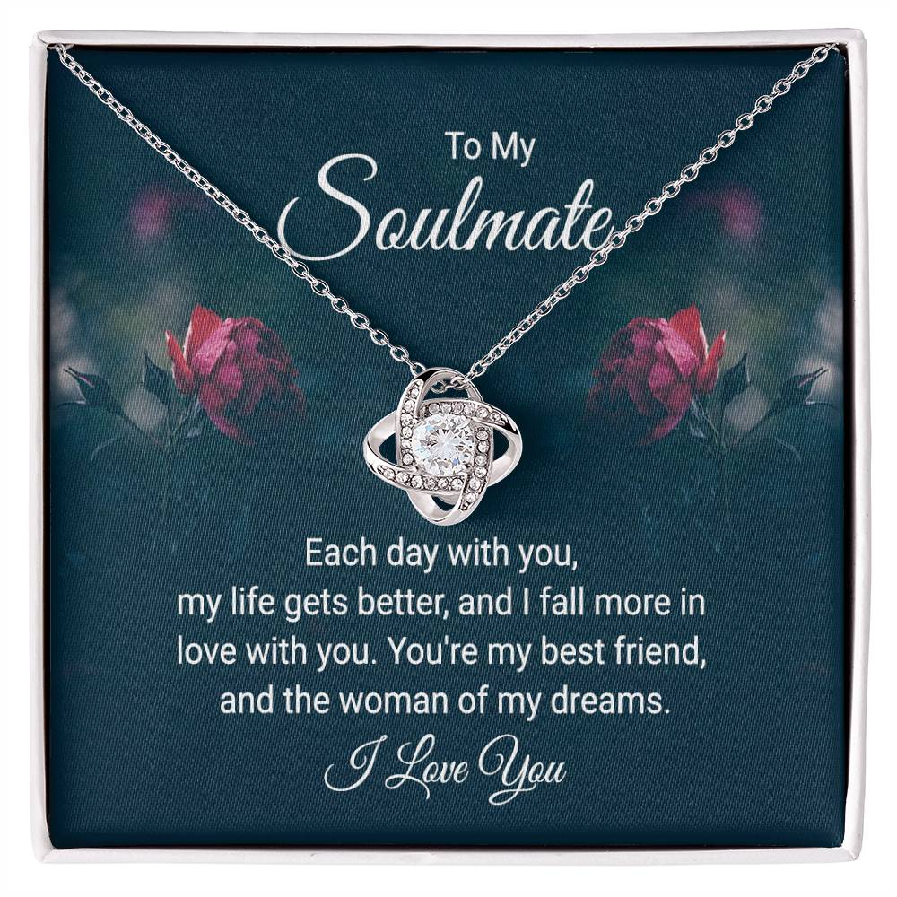 To Soulmate - Each day with you - Love Knot Necklace