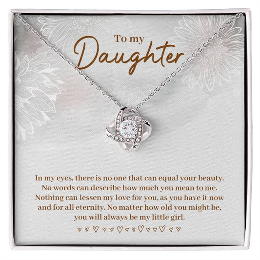 To Daughter - In my eyes - Love Knot Necklace