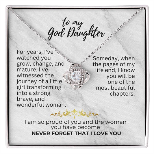 To God Daughter - For years - Love Knot Necklace