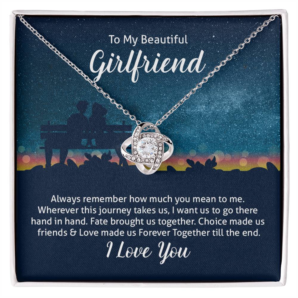 To Girlfriend - Always remember - Love Knot Necklace