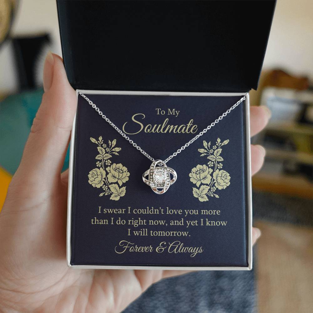 To Soulmate - I swear - Love Knot Necklace