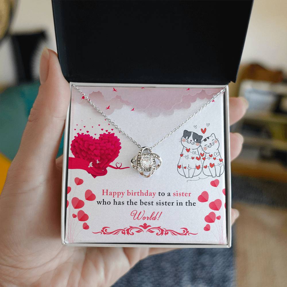 Birthday - To a sister - Love Knot Necklace