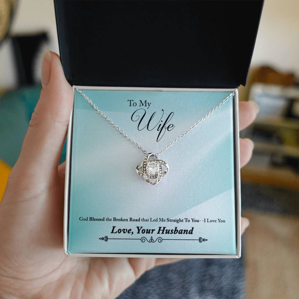 To Wife - God blessed - Love Knot Necklace