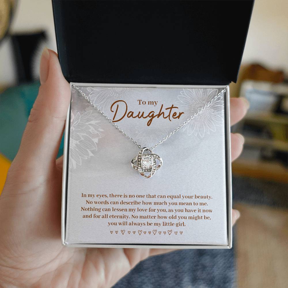 To Daughter - In my eyes - Love Knot Necklace