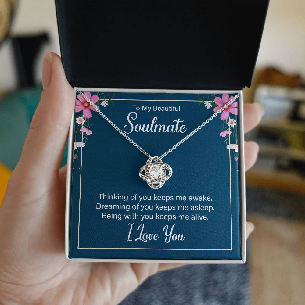 To Soulmate - Thinking of you - Love Knot Necklace