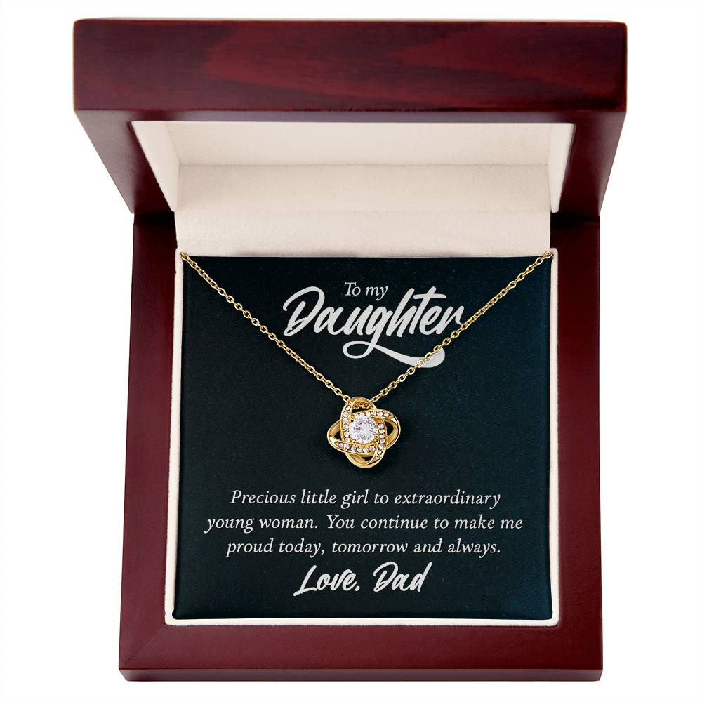 To Daughter - Precious little girl - Love Knot Necklace