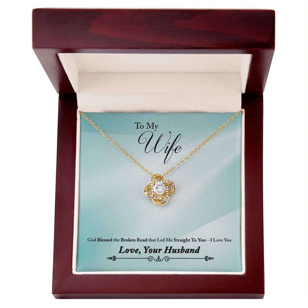 To Wife - God blessed - Love Knot Necklace