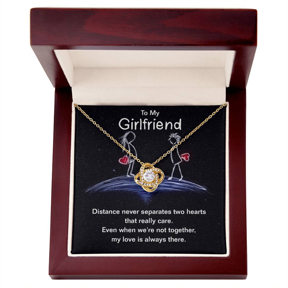 To Girlfriend - Distance never separates - Love Knot Necklace