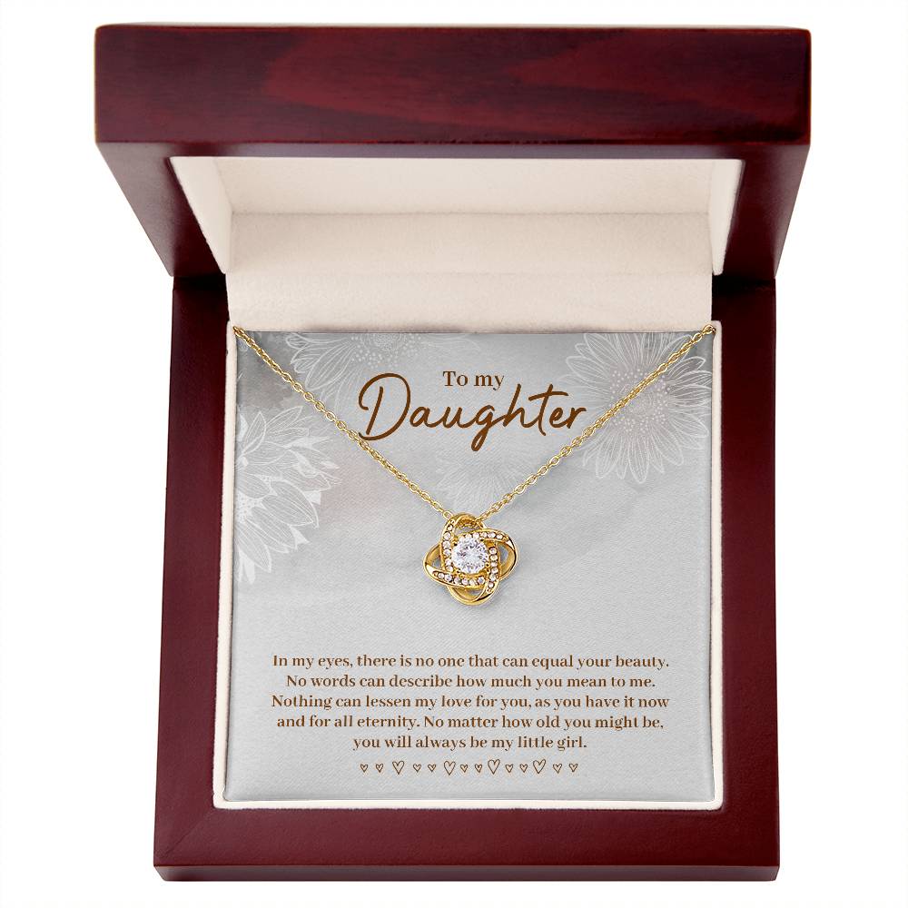 To Daughter - In my eyes - Love Knot Necklace