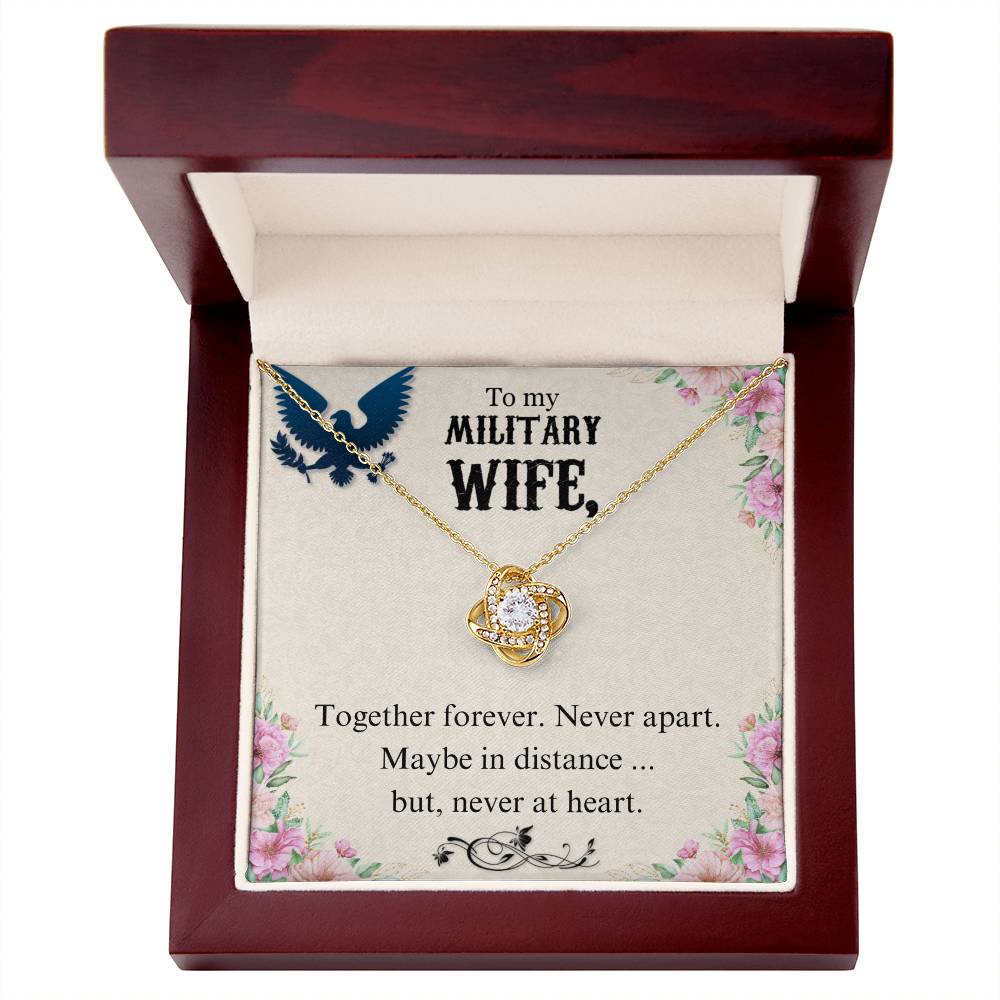 To Military Wife - Together forever - Love Knot Necklace