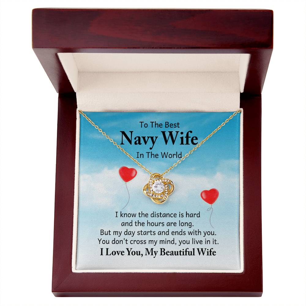 To Navy Wife - I know - Love Knot Necklace