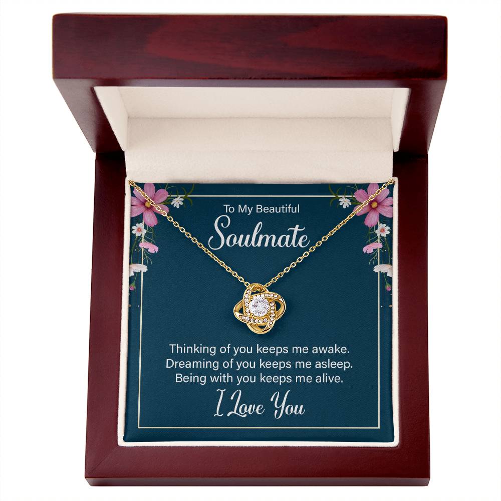 To Soulmate - Thinking of you - Love Knot Necklace