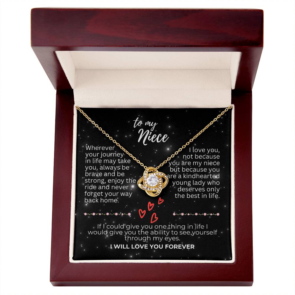 To Niece - Wherever your journey - Love Knot Necklace