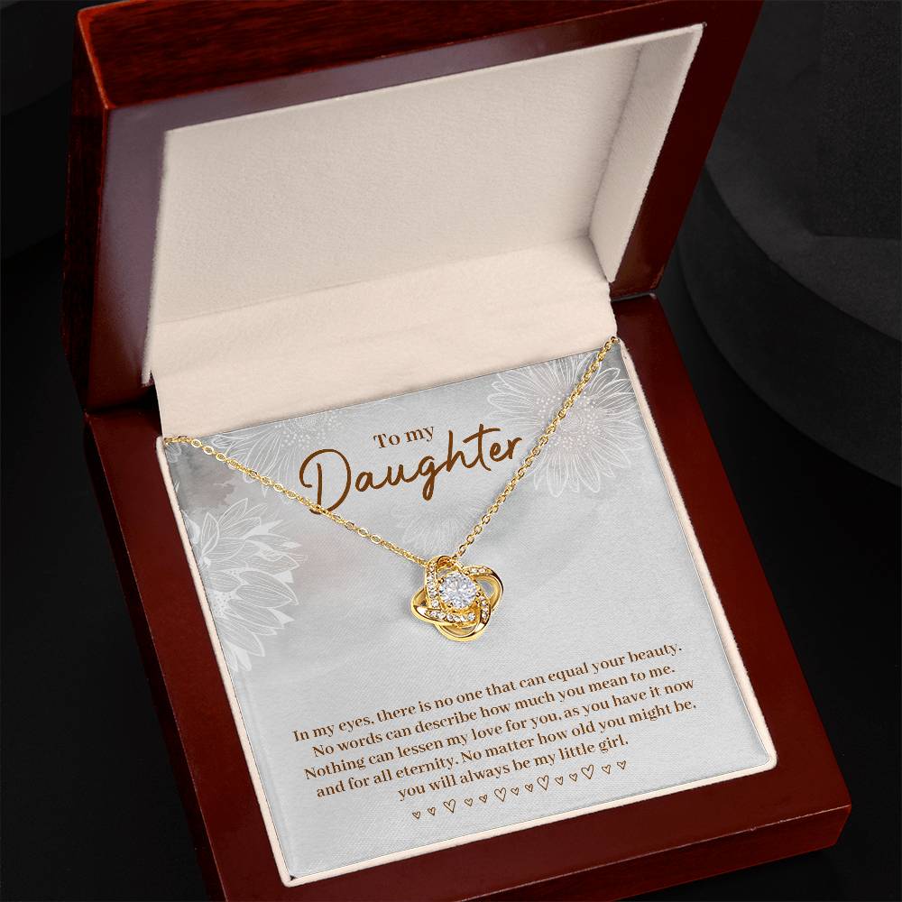 To Daughter - In my eyes - Love Knot Necklace