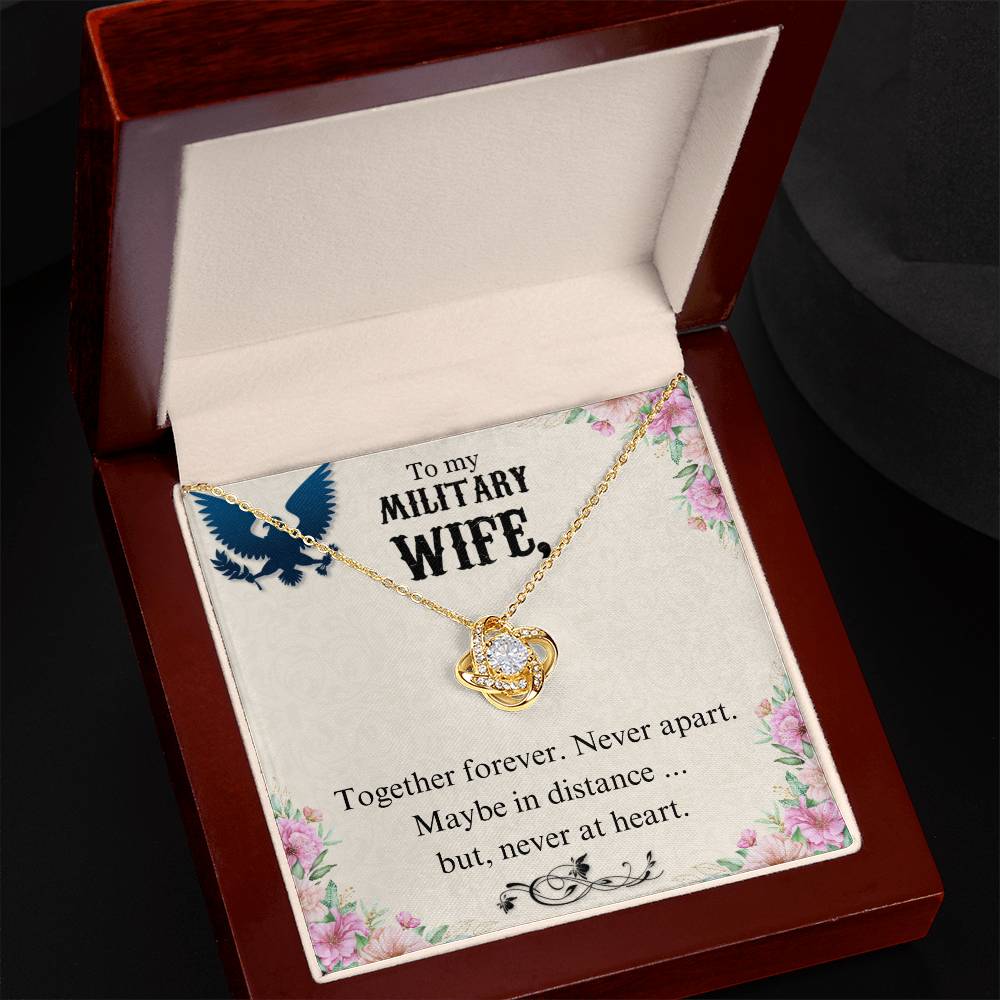 To Military Wife - Together forever - Love Knot Necklace