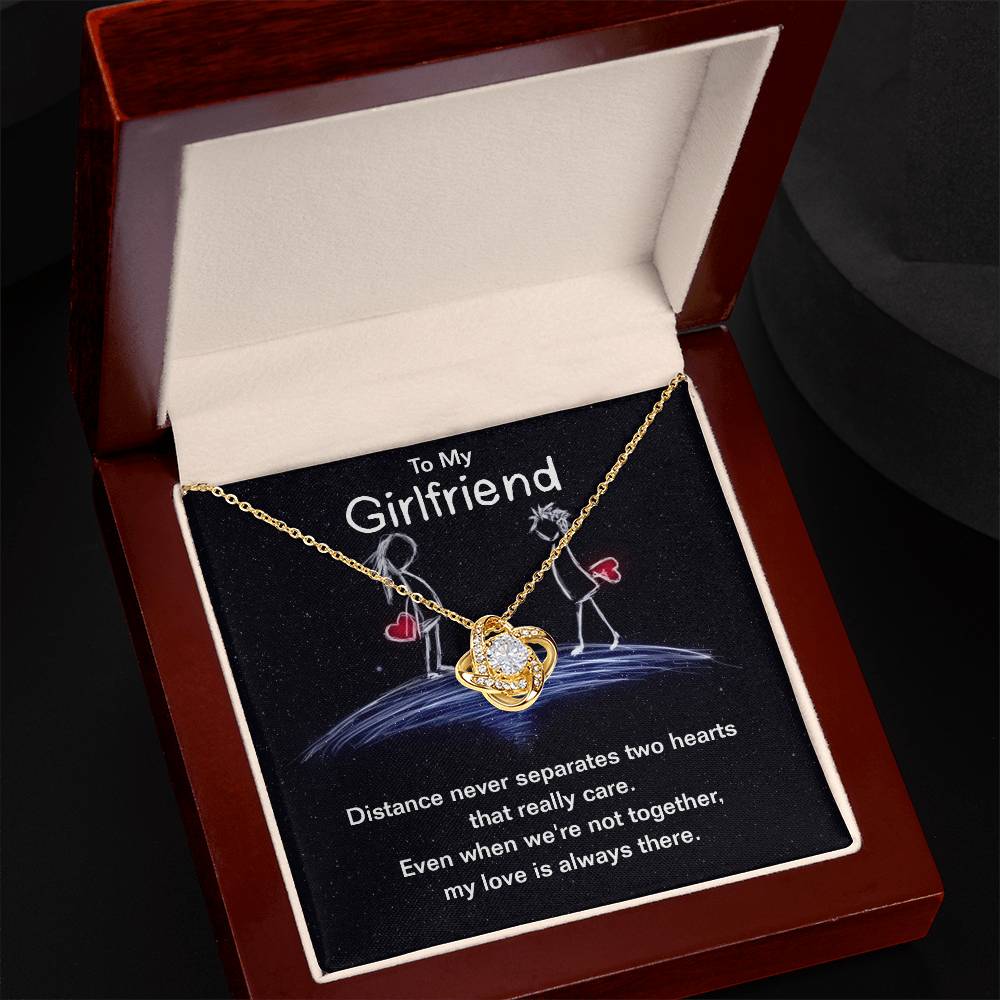 To Girlfriend - Distance never separates - Love Knot Necklace