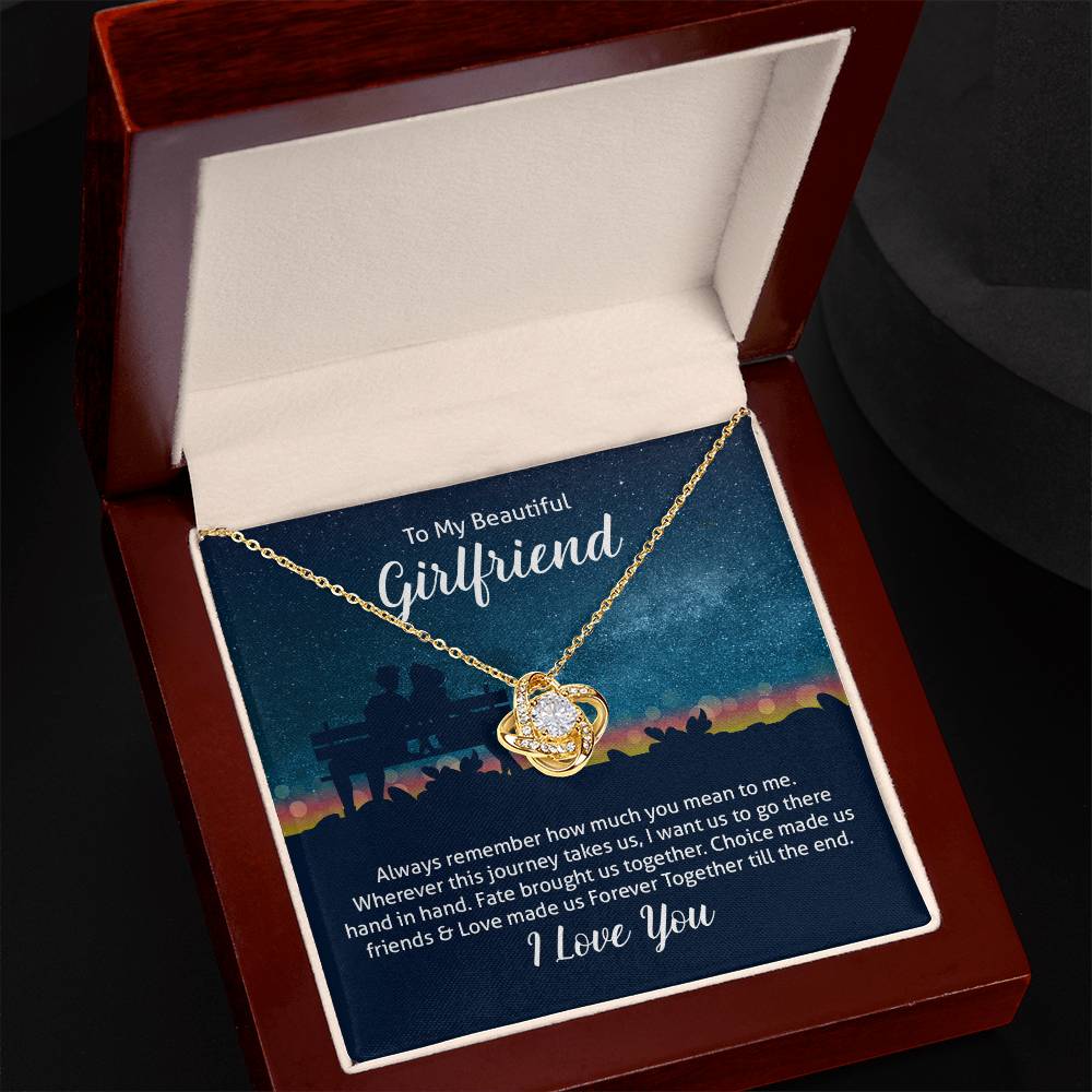 To Girlfriend - Always remember - Love Knot Necklace