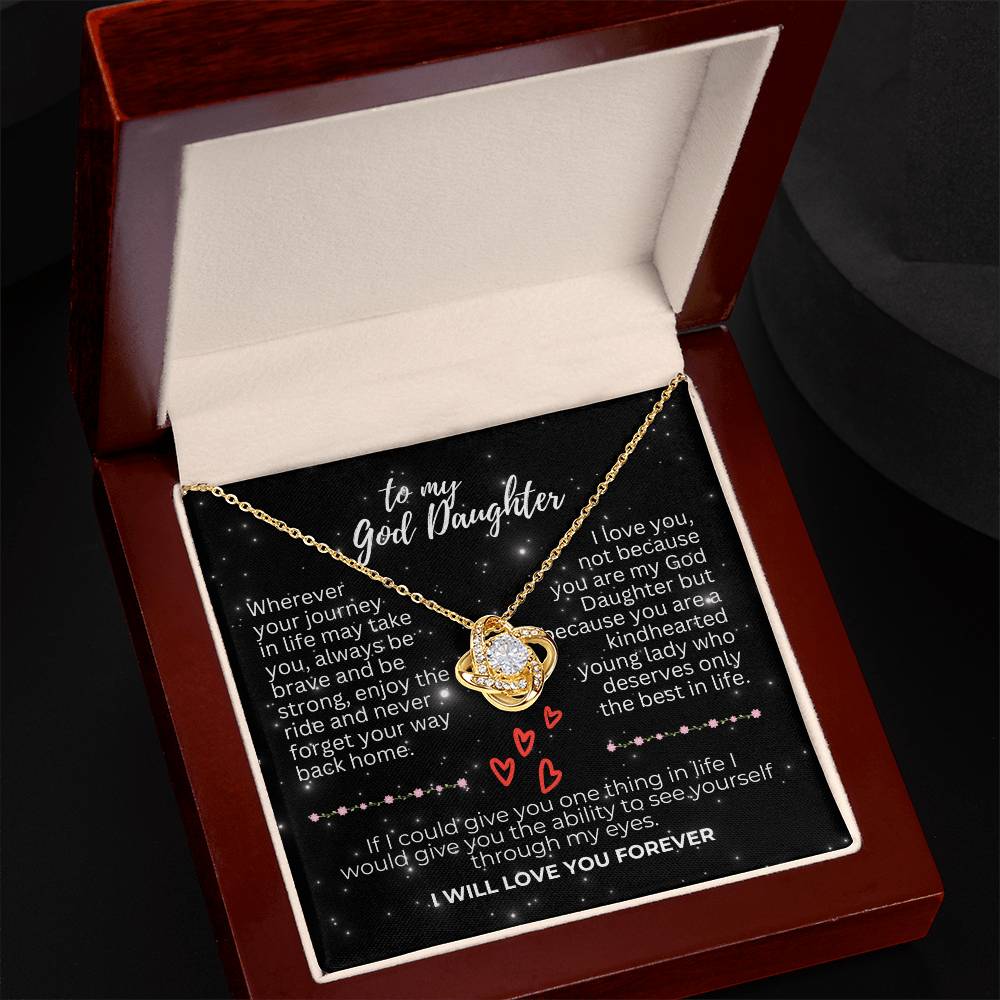 To God Daughter - Wherever your journey - Love Knot Necklace