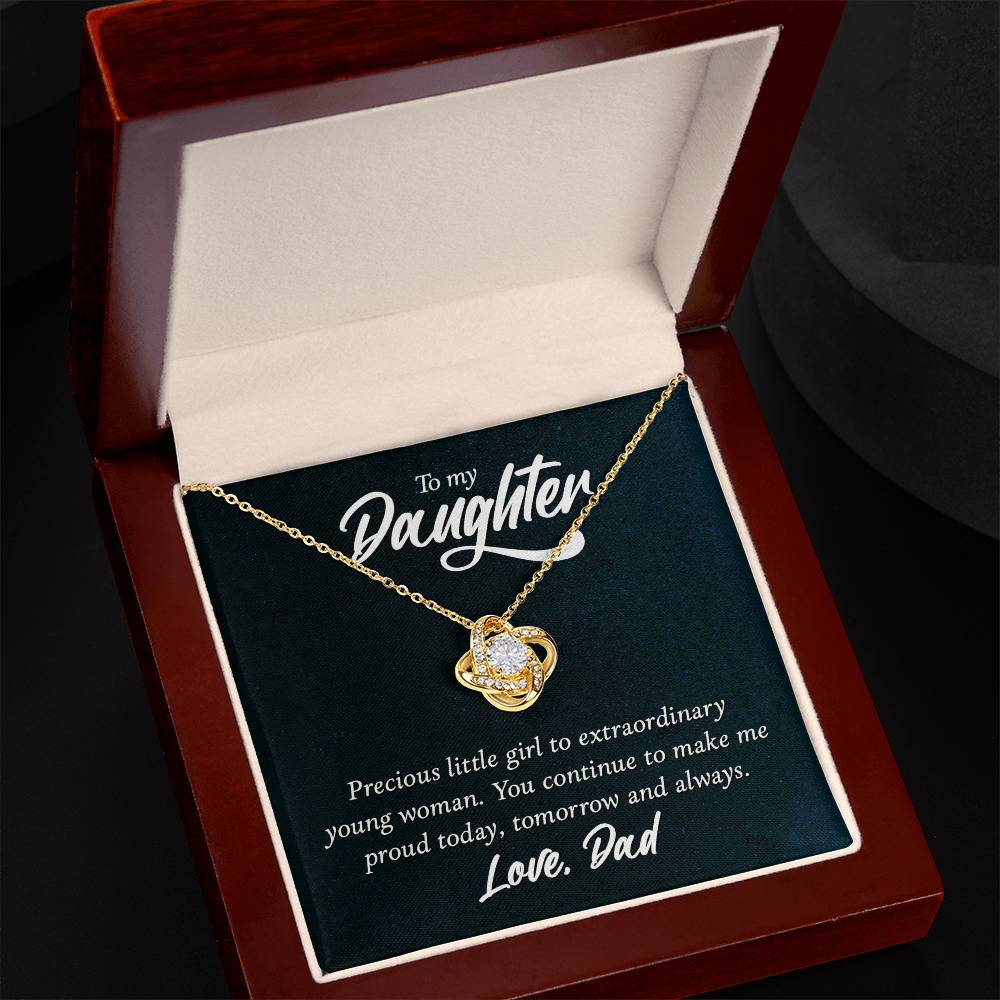 To Daughter - Precious little girl - Love Knot Necklace