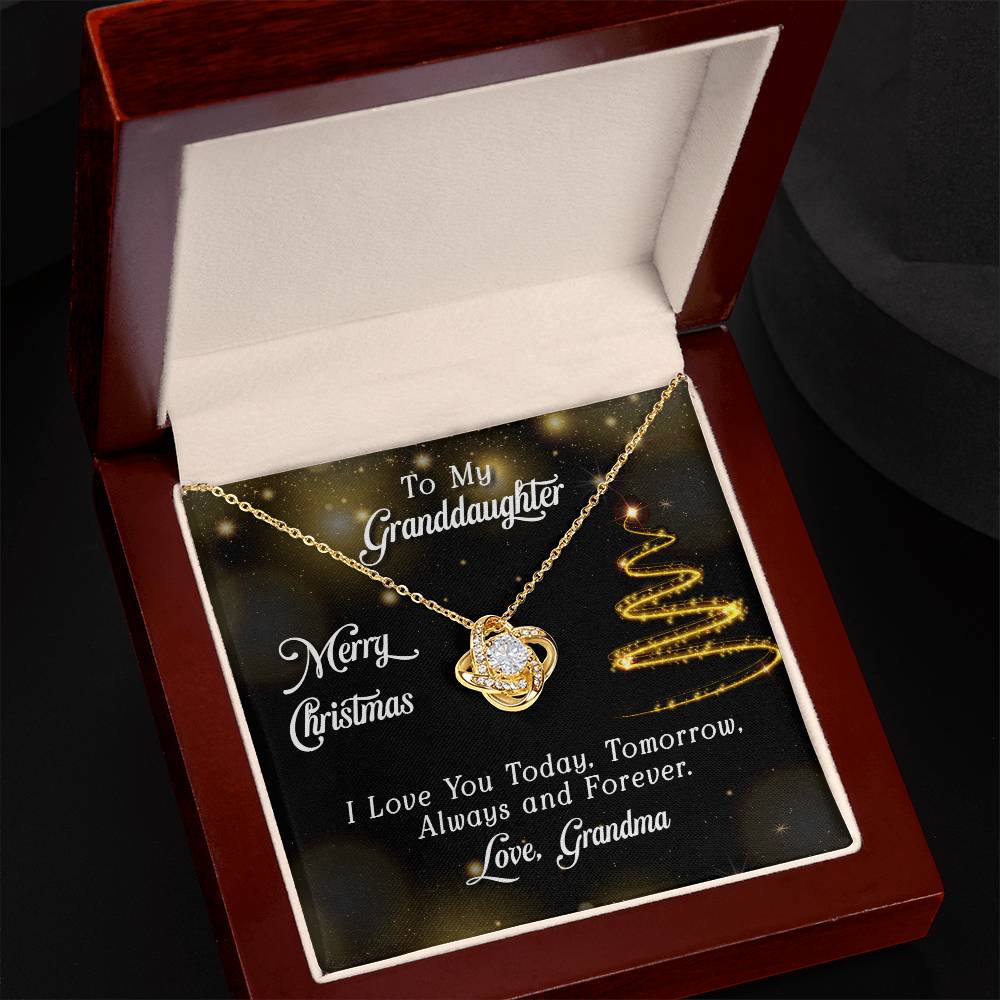 To Granddaughter - Merry Christmas - Love Knot Necklace