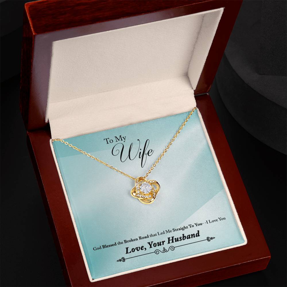 To Wife - God blessed - Love Knot Necklace