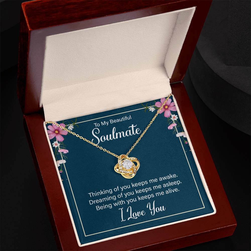 To Soulmate - Thinking of you - Love Knot Necklace