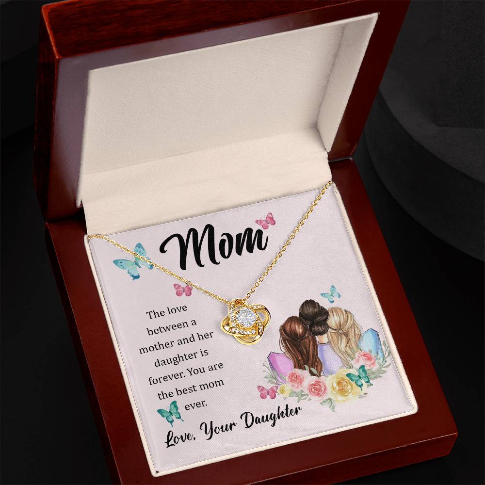 To Mom - The love between - Love Knot Necklace