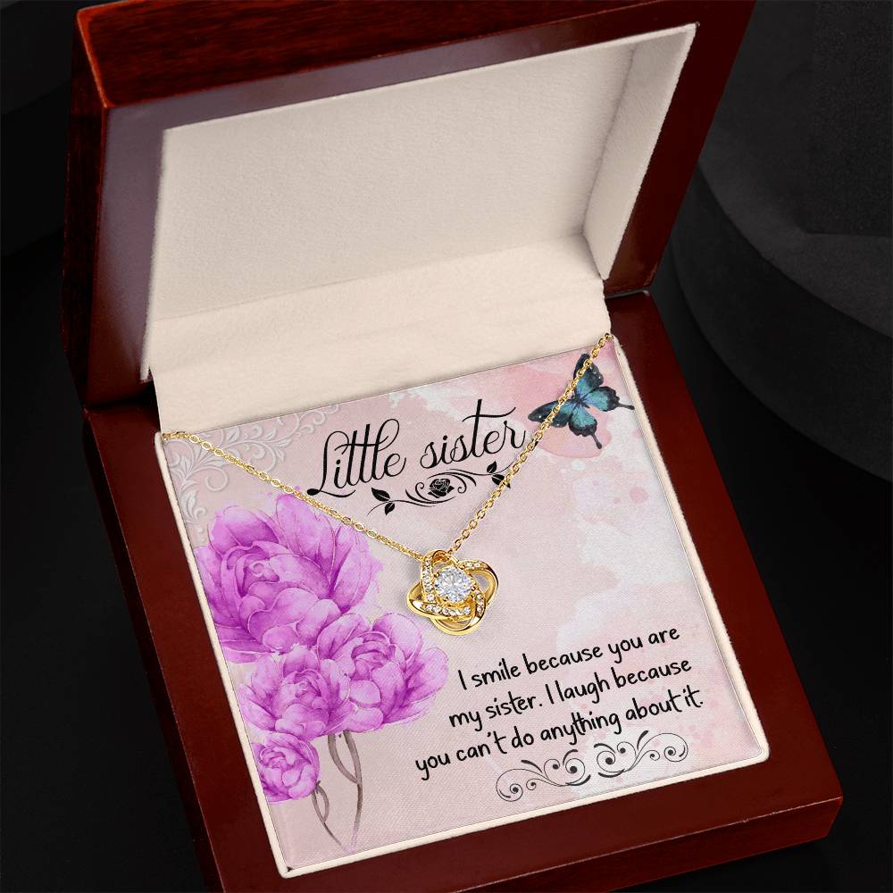 To Sister - I smile - Love Knot Necklace