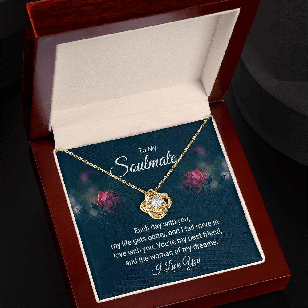 To Soulmate - Each day with you - Love Knot Necklace