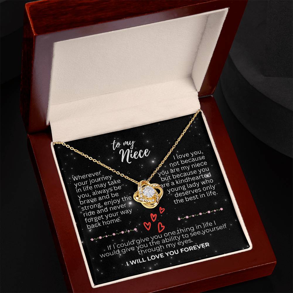 To Niece - Wherever your journey - Love Knot Necklace