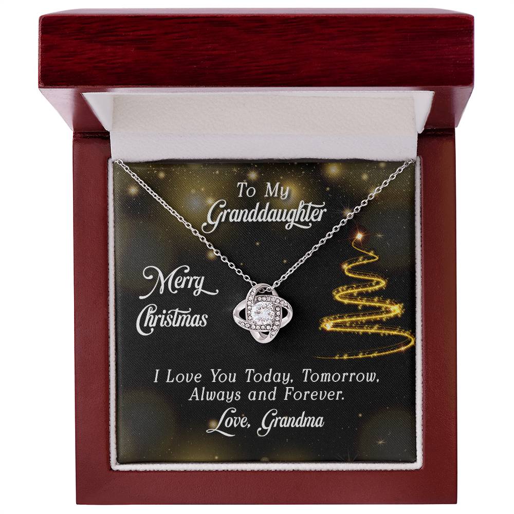 To Granddaughter - Merry Christmas - Love Knot Necklace