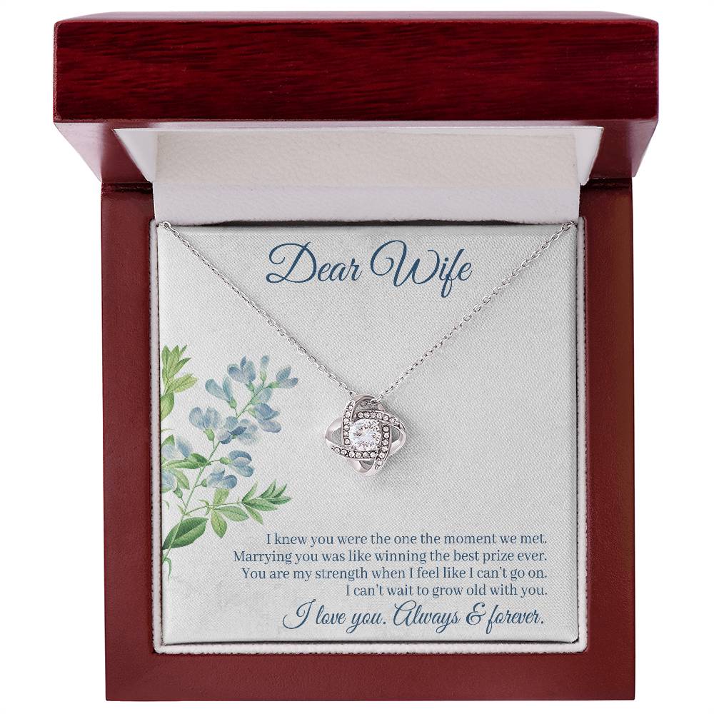 To Wife - I knew you were - Love Knot Necklace