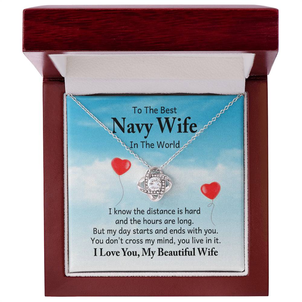 To Navy Wife - I know - Love Knot Necklace