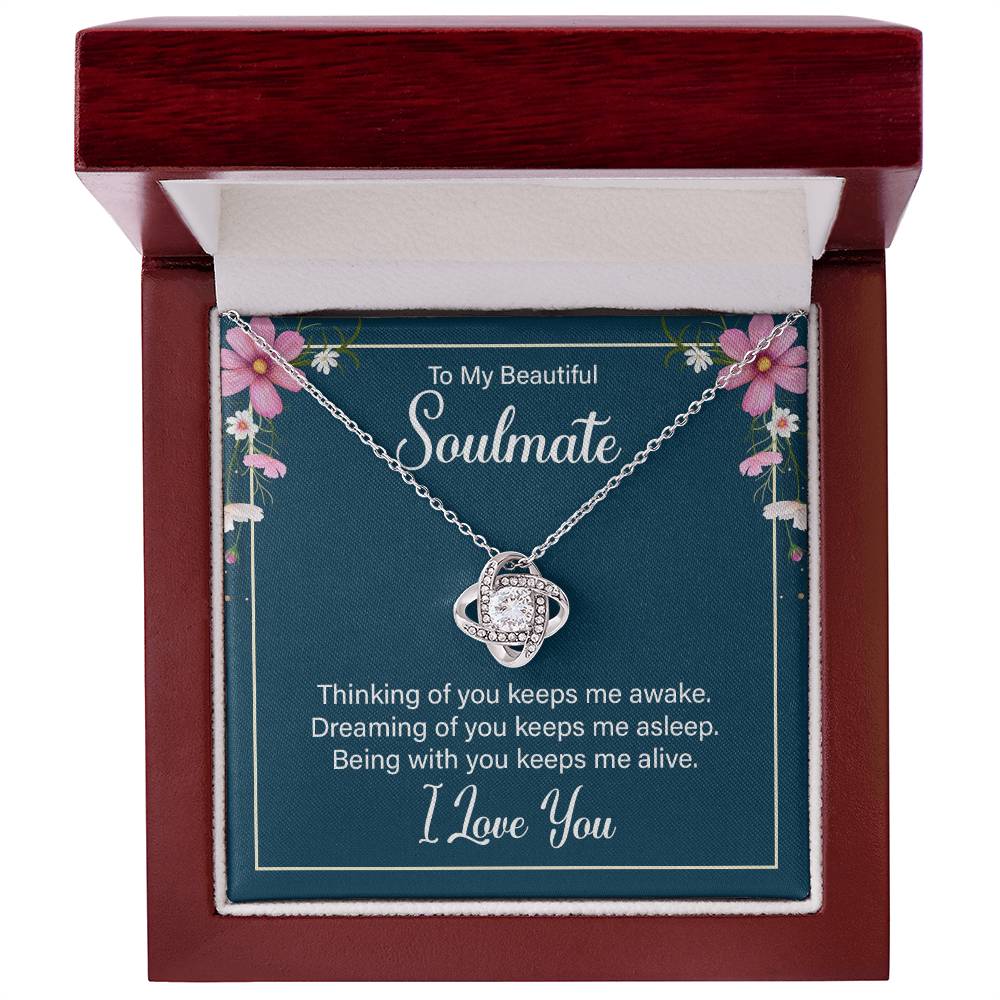 To Soulmate - Thinking of you - Love Knot Necklace