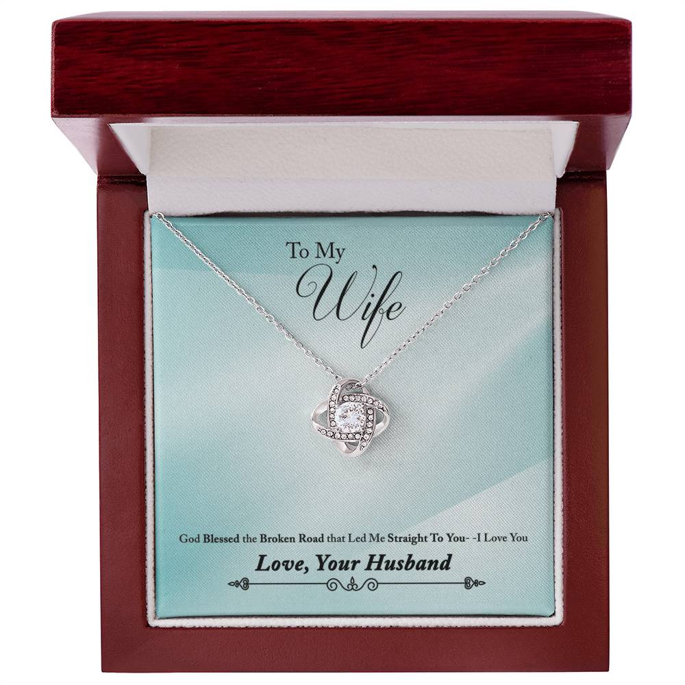 To Wife - God blessed - Love Knot Necklace