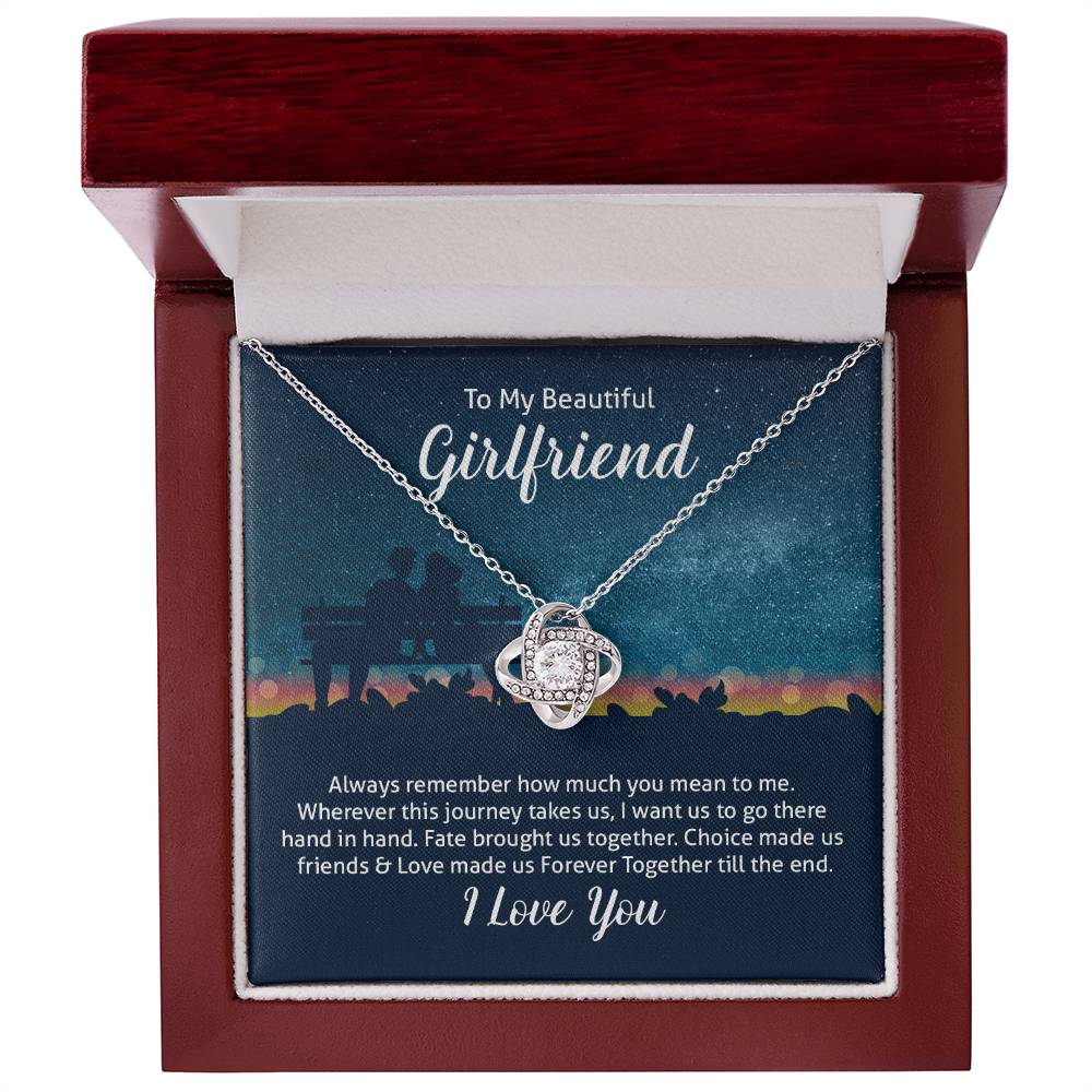 To Girlfriend - Always remember - Love Knot Necklace