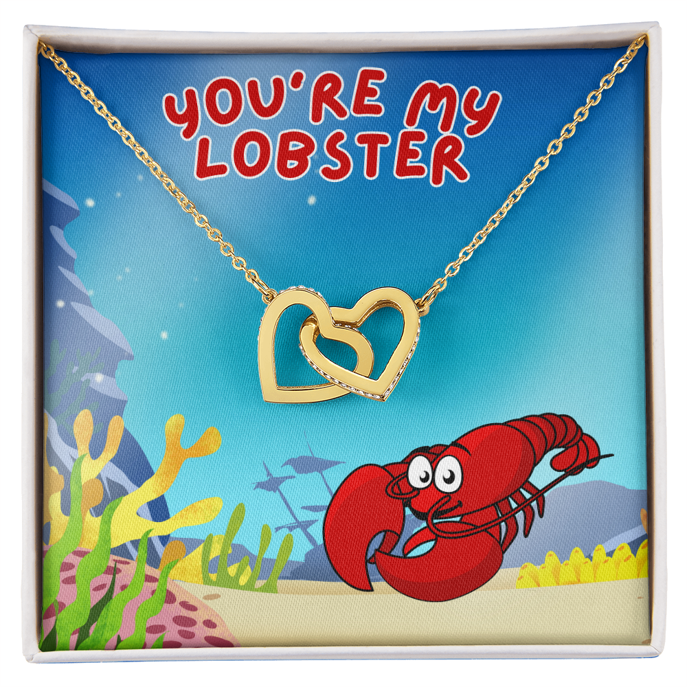 Love - You're my lobster - Interlocking Hearts Necklace