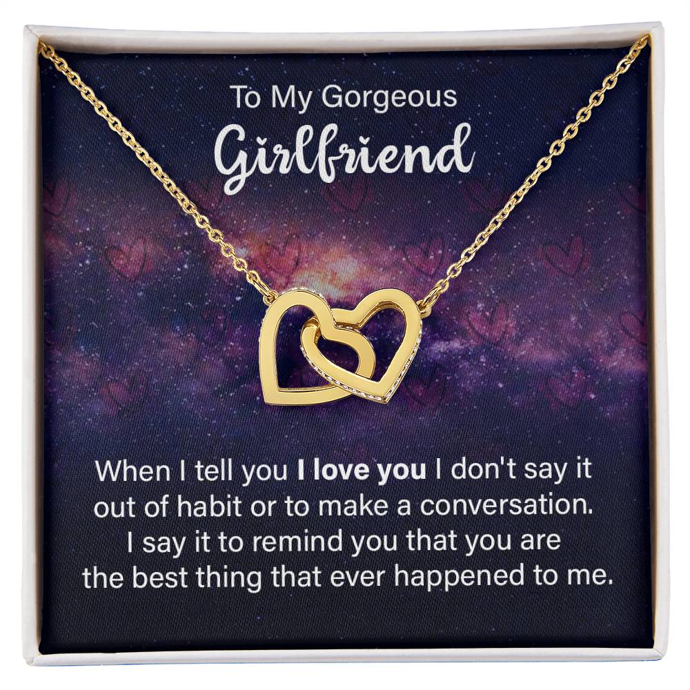 To Girlfriend - When I tell you - Interlocking Hearts Necklace