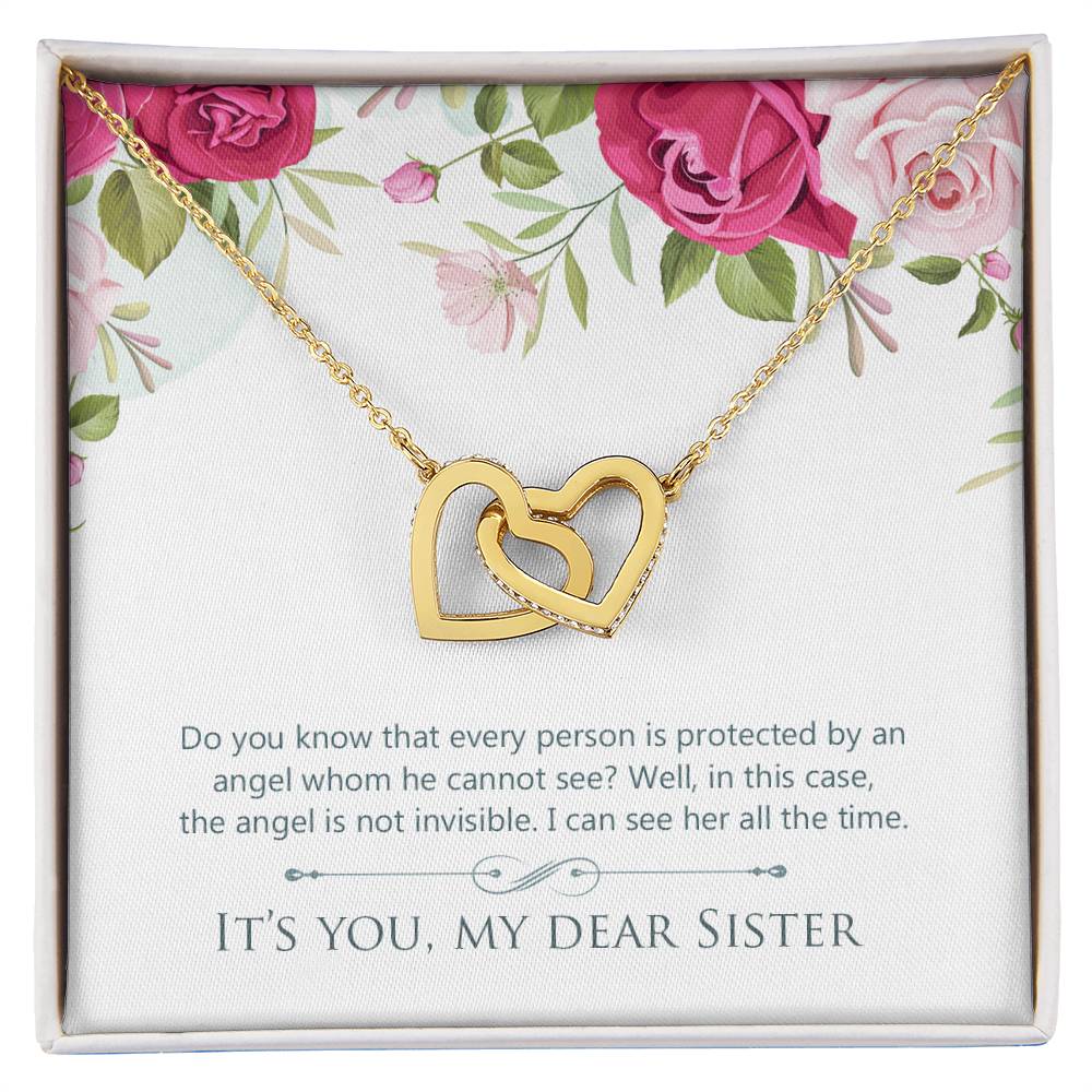 To Sister - Do you know - Interlocking Hearts Necklace