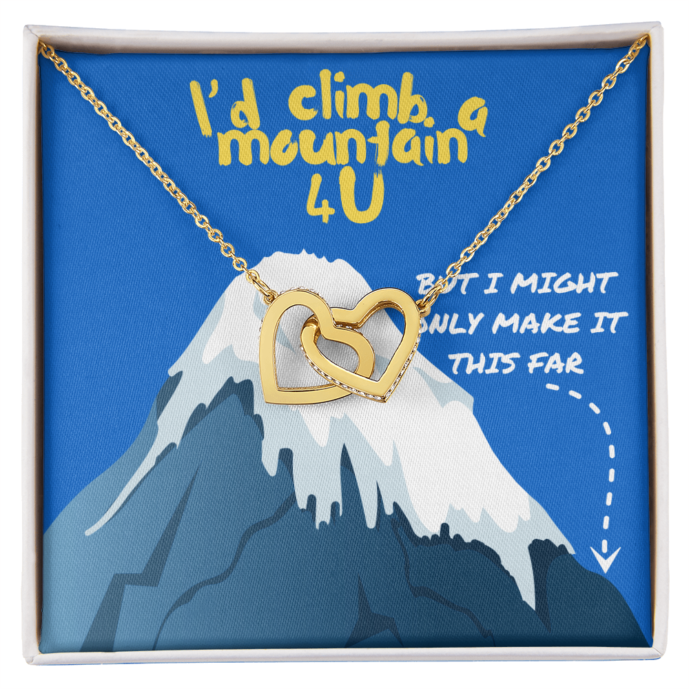 Love - I'd climb a mountain - Interlocking Hearts Necklace