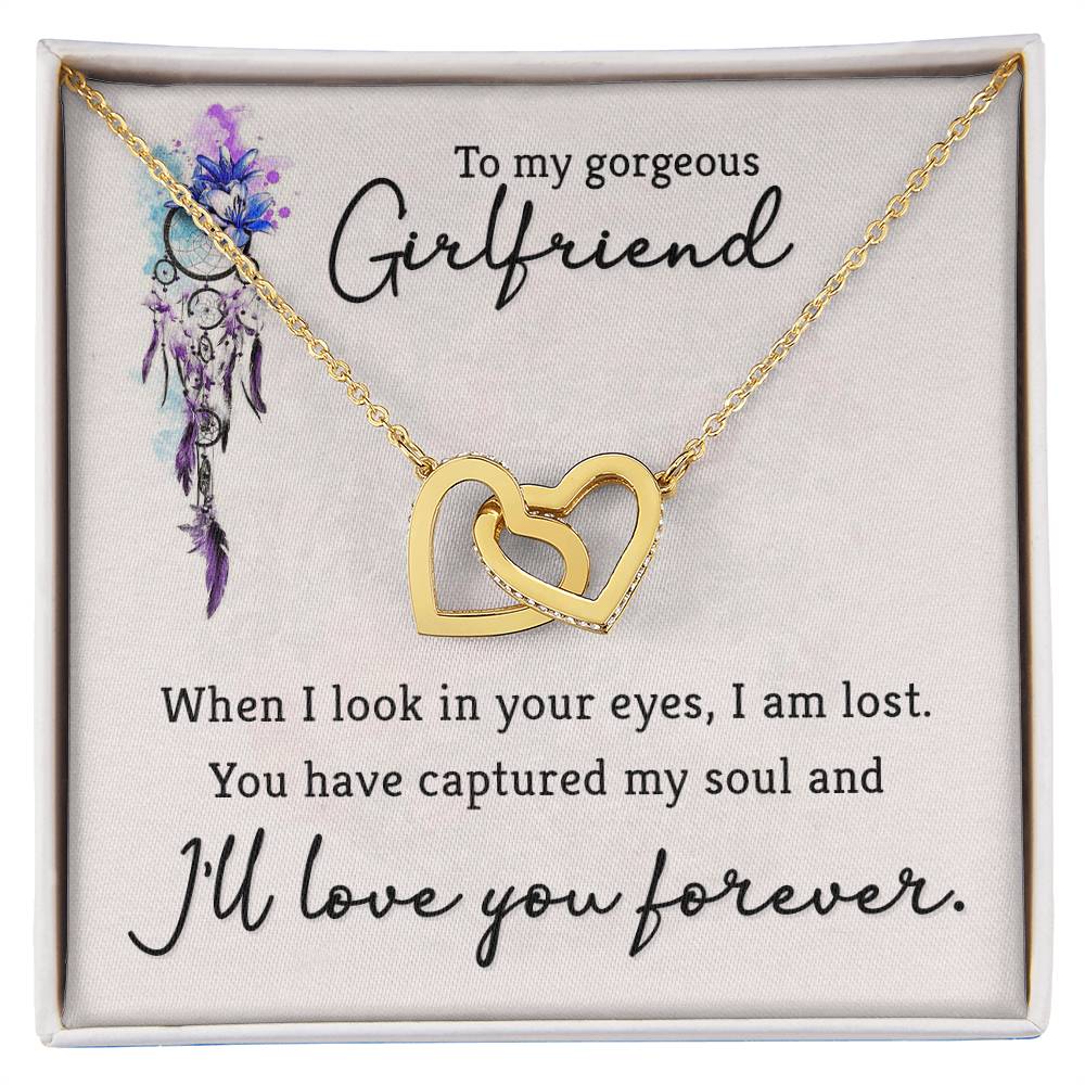 To Girlfriend - When I look - Interlocking Hearts Necklace