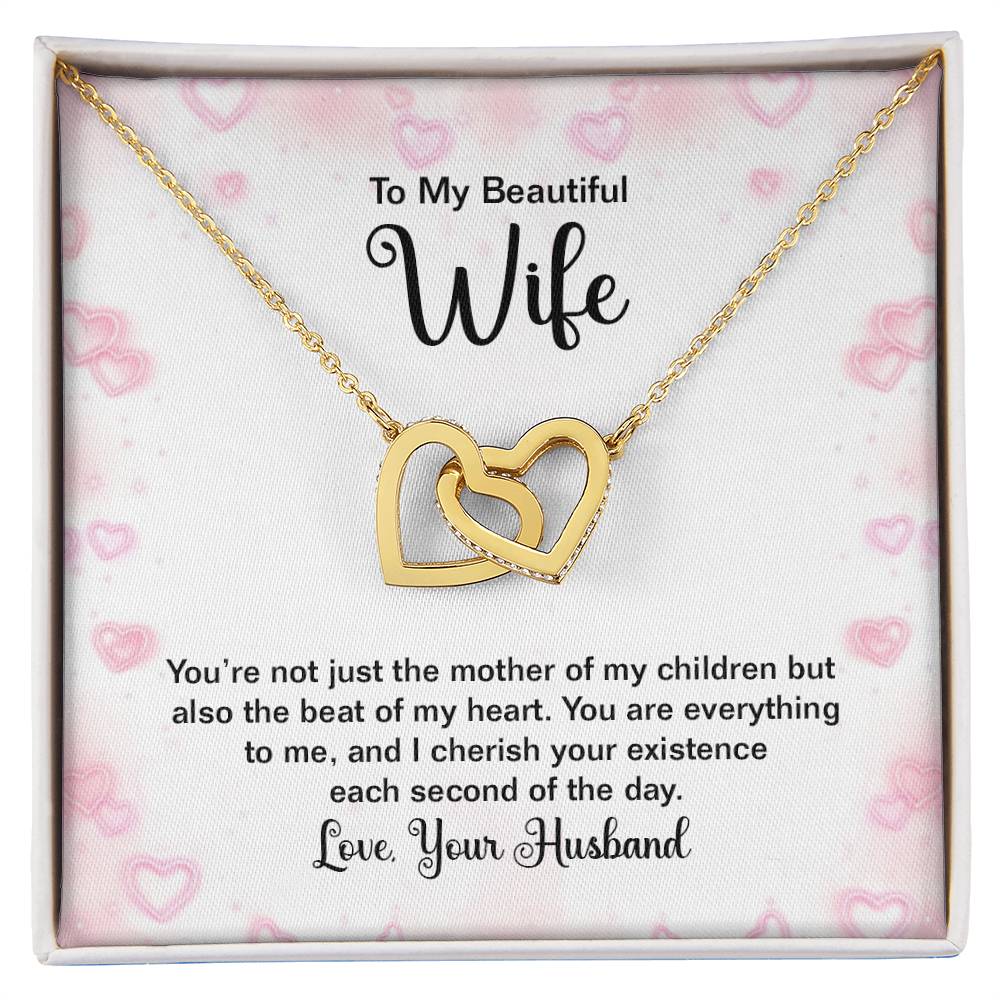 To Wife - You're not just - Interlocking Hearts Necklace