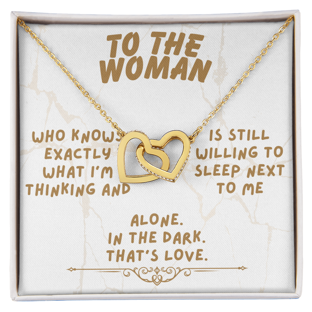 To the woman - Who knows exactly - Interlocking Hearts Necklace