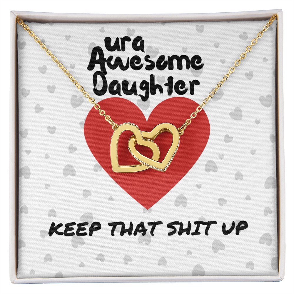 ura Awesome Daughter - Keep that - Interlocking Hearts Necklace