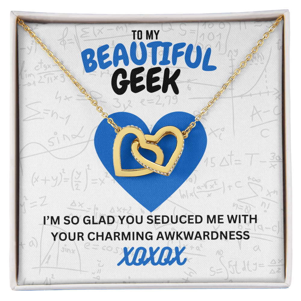 Beautiful geek - I'm so glad - Interlocking Hearts Necklace