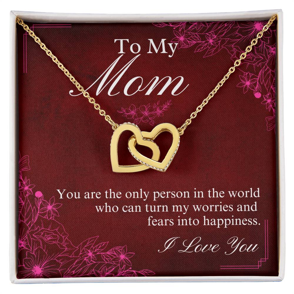 To Mom - You are - Interlocking Hearts Necklace