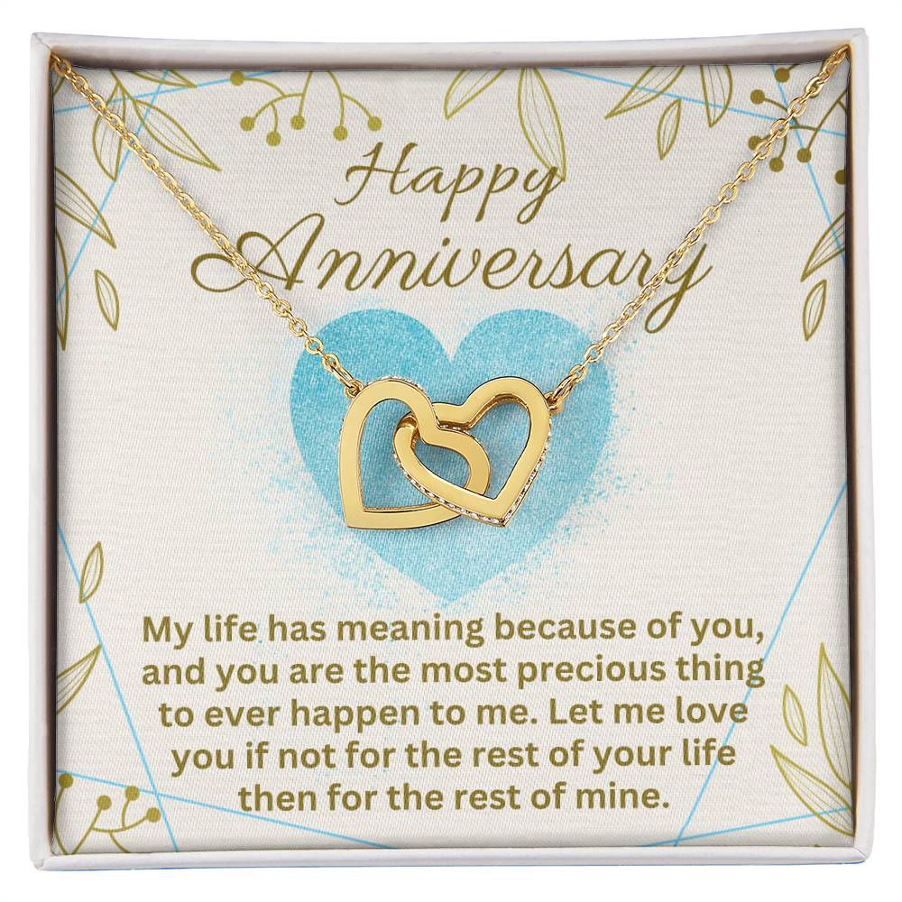 Anniversary - My life has meaning - Interlocking Hearts Necklace