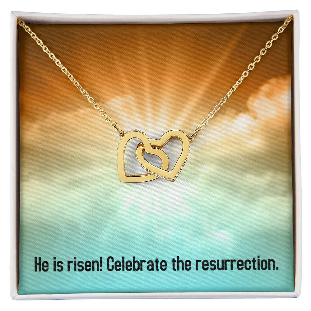 Easter - He is Risen - Interlocking Hearts Necklace