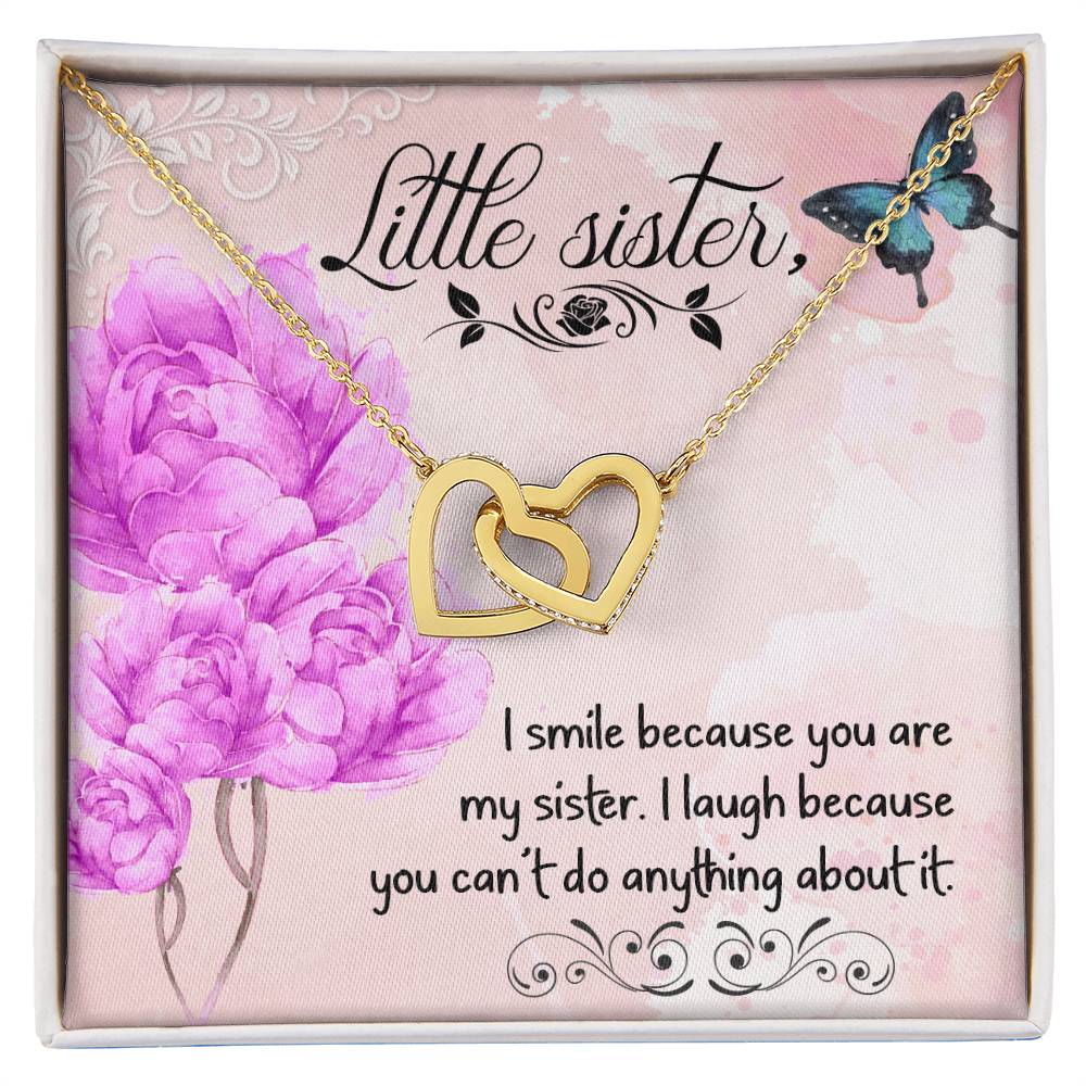 To Sister - I smile - Interlocking Hearts Necklace